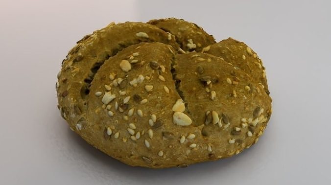 Brown Bread Low-poly 3D model 2
