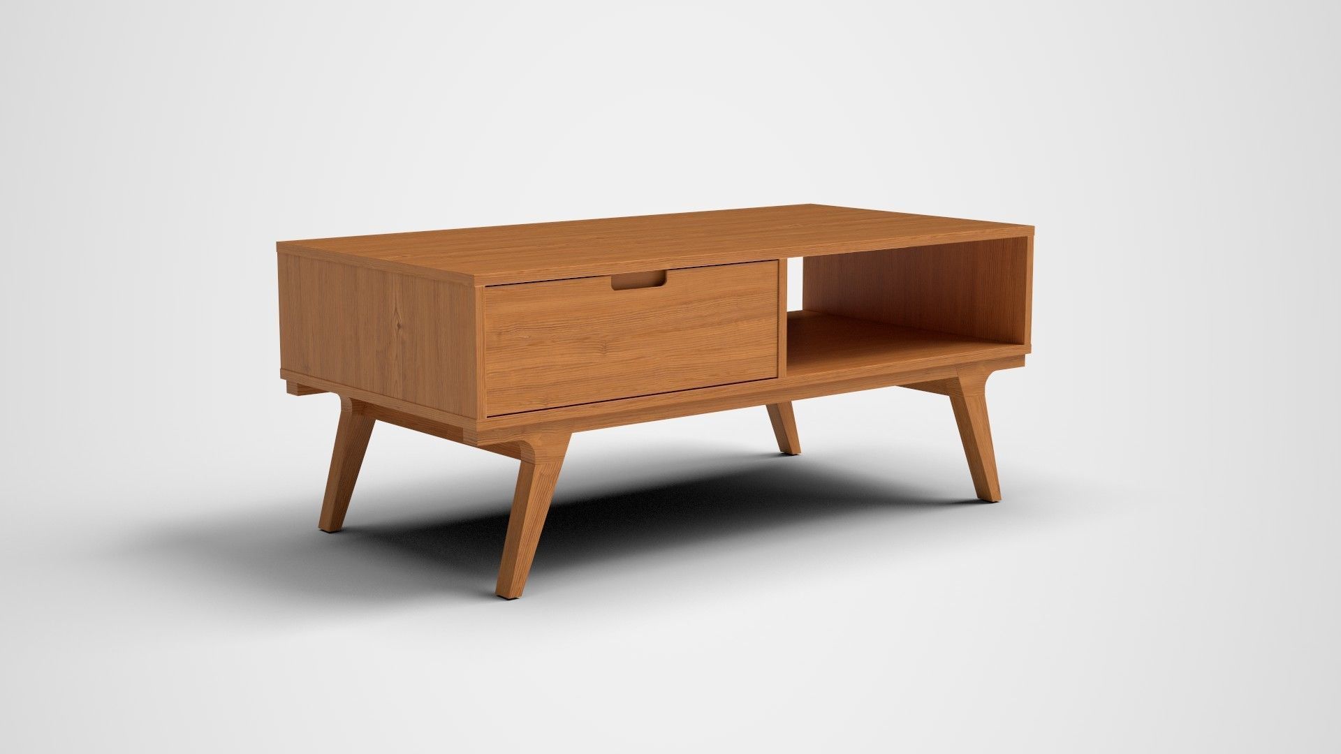 Abril coffee Table pine Low-poly 3D model_5