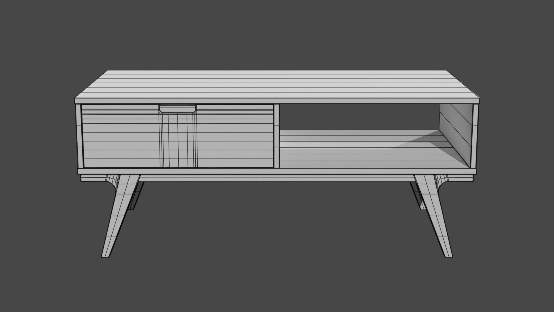 Abril coffee Table pine Low-poly 3D model_7