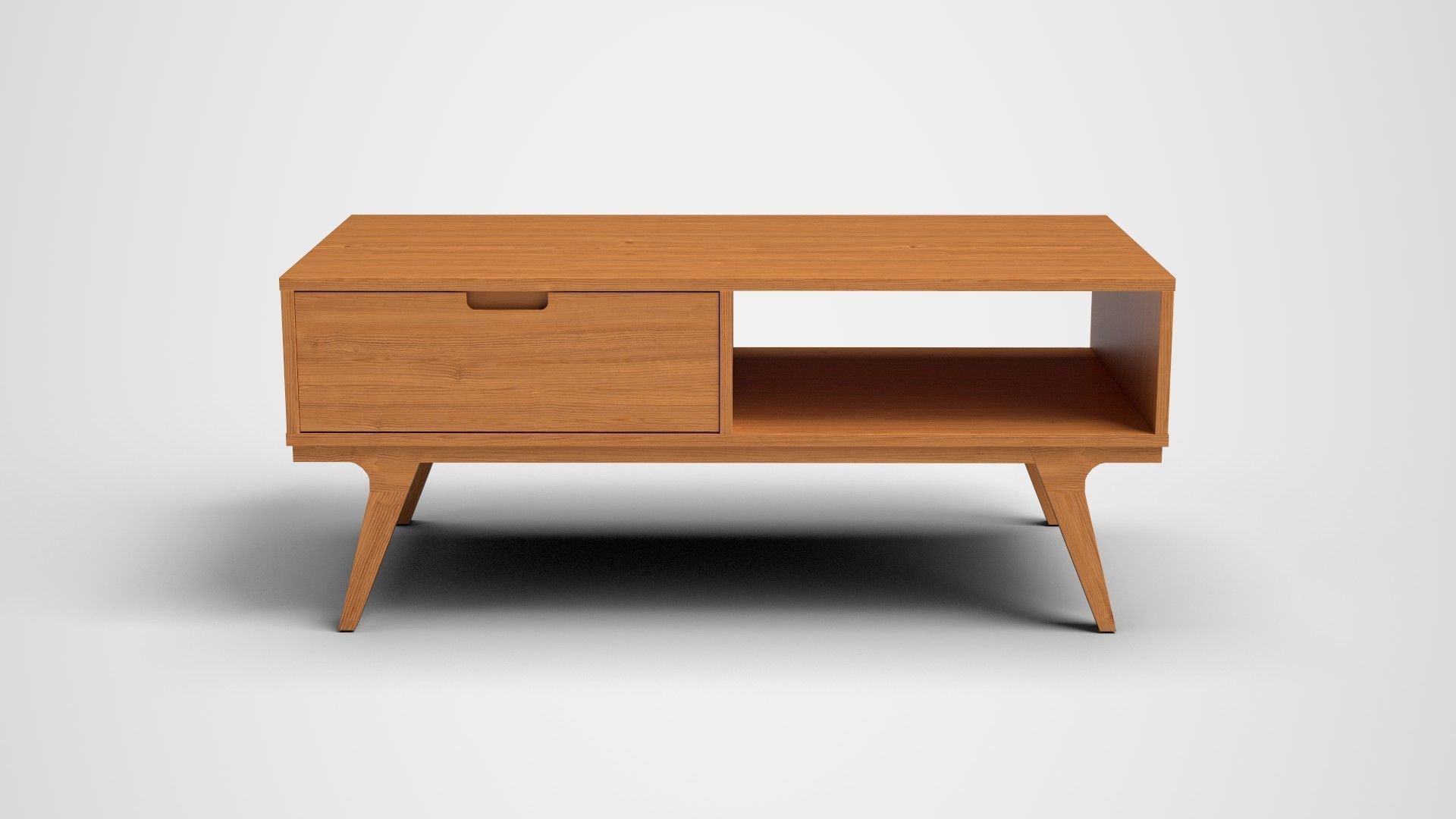 Abril coffee Table pine Low-poly 3D model_1