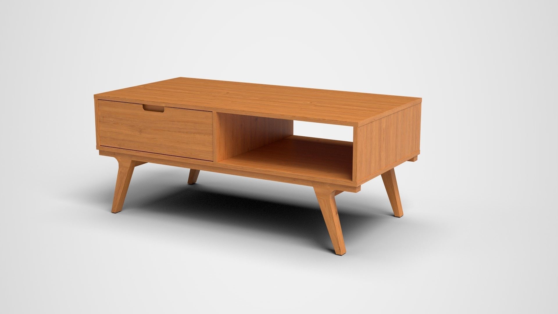 Abril coffee Table pine Low-poly 3D model_2