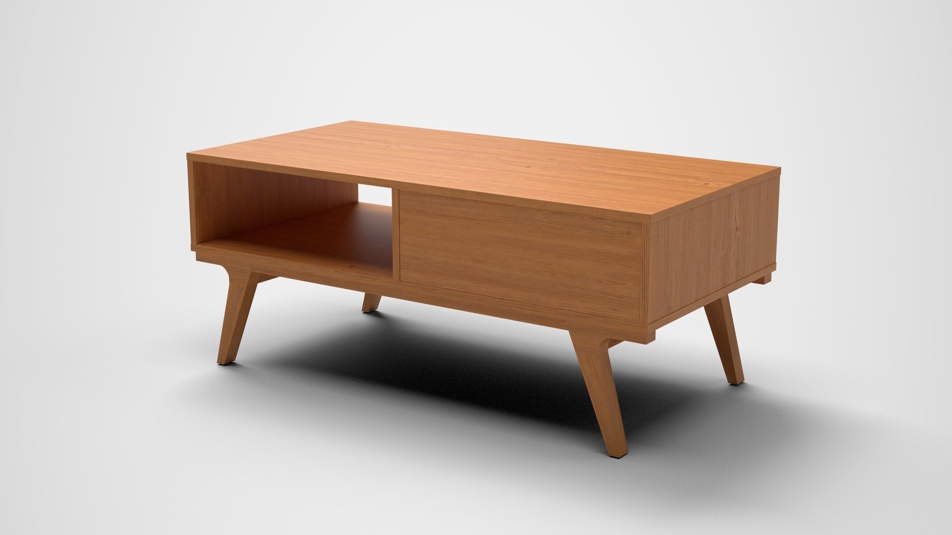 Abril coffee Table pine Low-poly 3D model_4