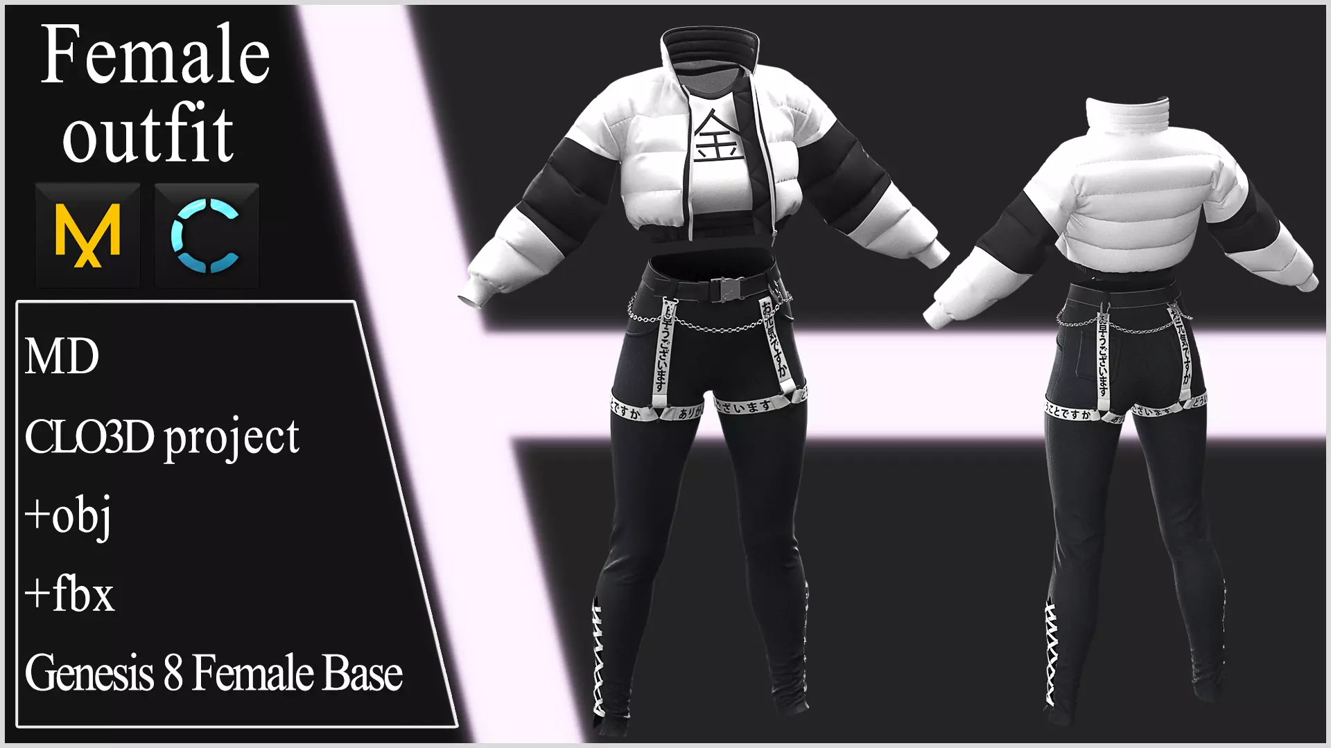 Modern Female Outfit 1 Marvelous Designer project 3D model
