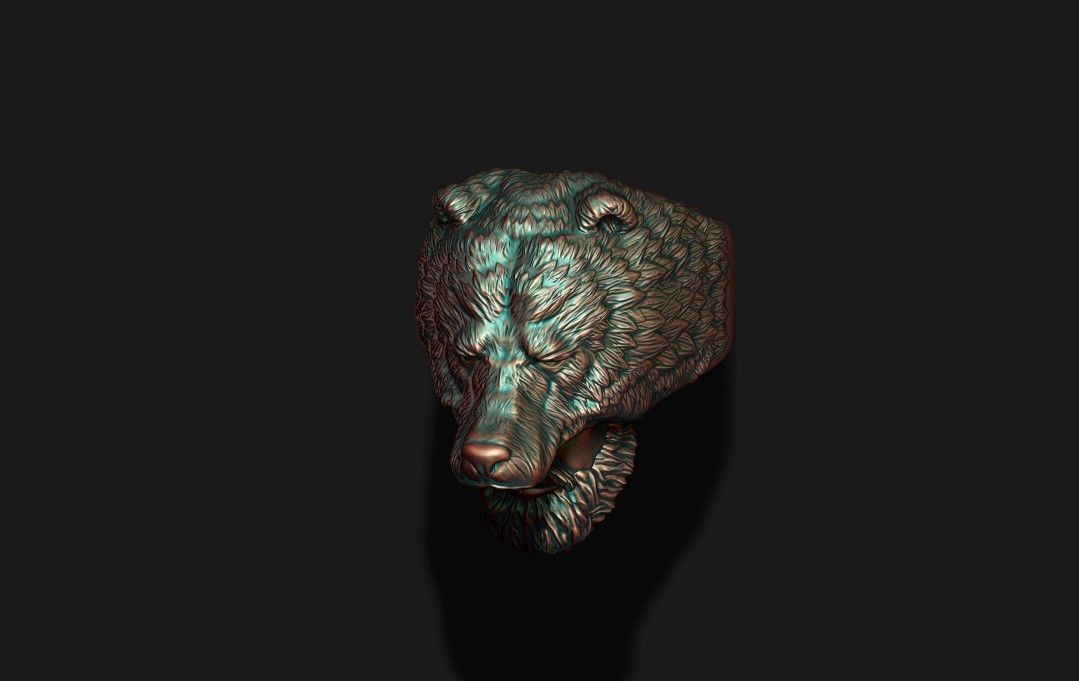 Man Bear ring 3D print model_8