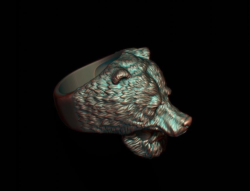 Man Bear ring 3D print model_9