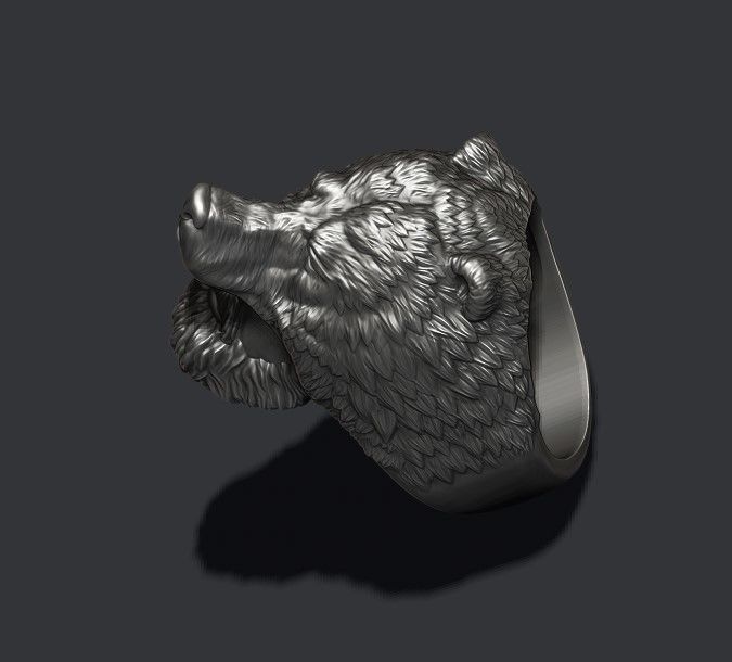 Man Bear ring 3D print model_10