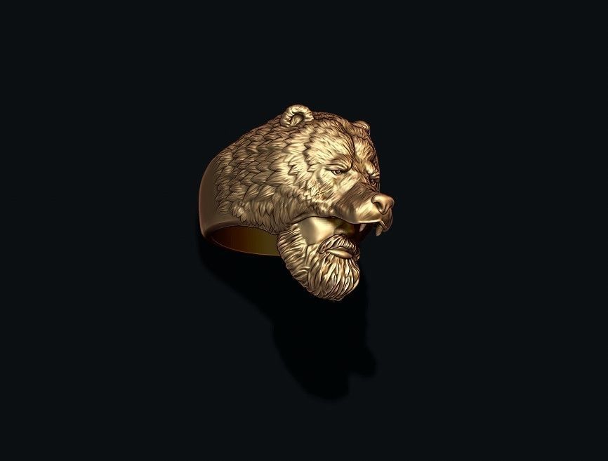 Man Bear ring 3D print model_2