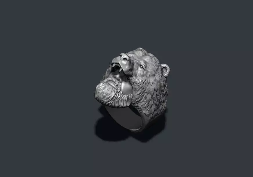 Man Bear ring 3D print model_0