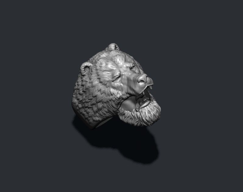 Man Bear ring 3D print model_1