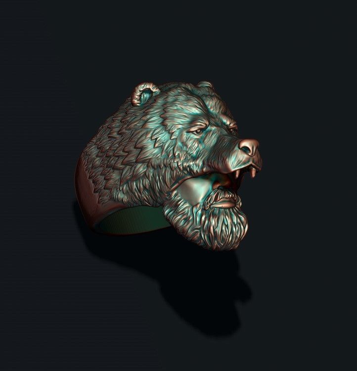 Man Bear ring 3D print model_6