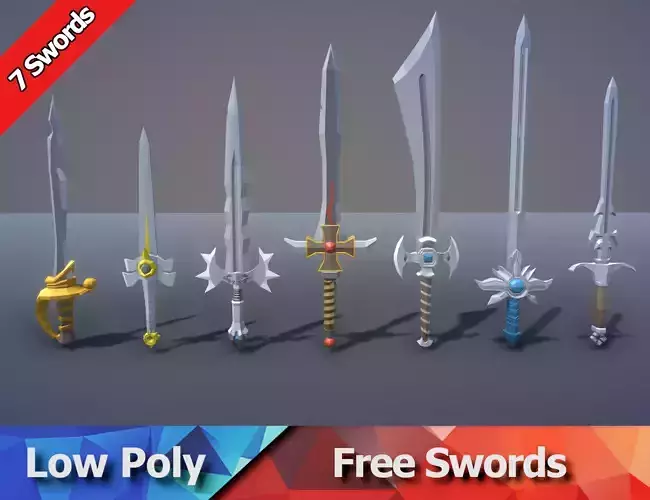 Free Low Poly Swords Free low-poly 3D model
