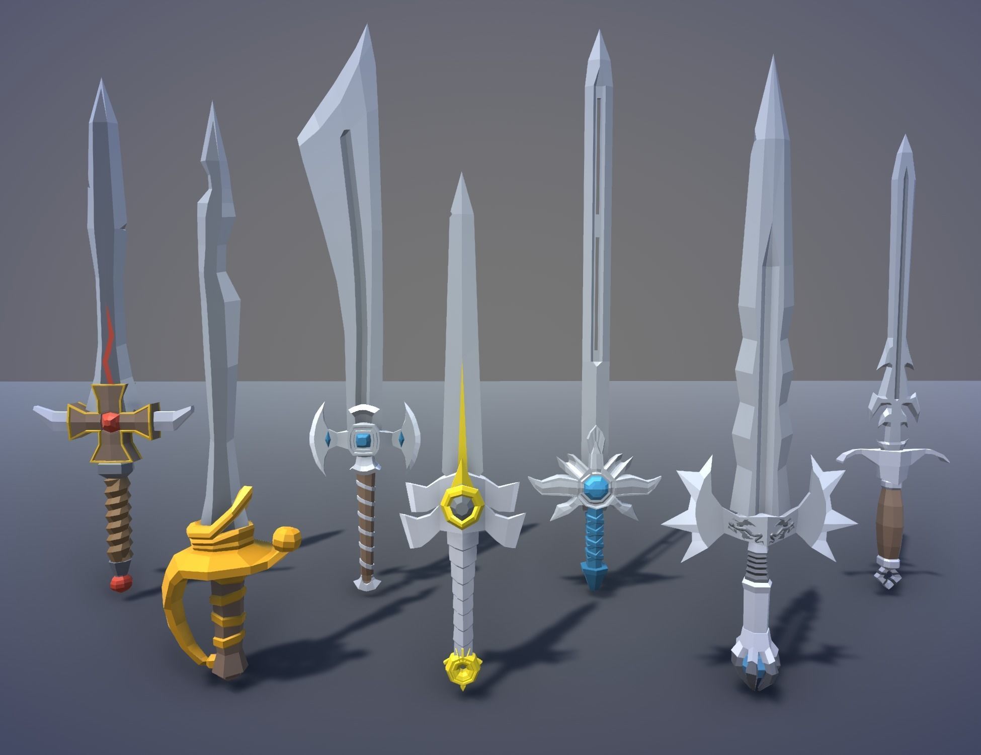 Free Low Poly Swords free VR / AR / low-poly 3D model | CGTrader