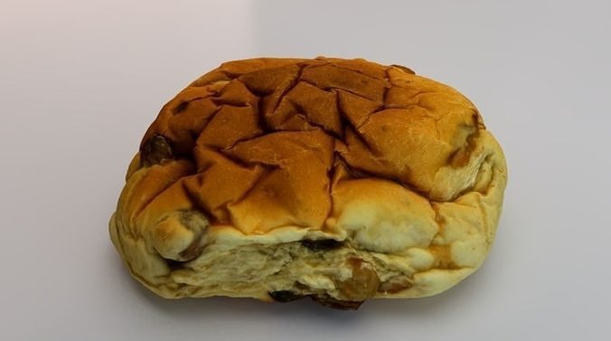 Raisin Bread  Low-poly 3D model 2
