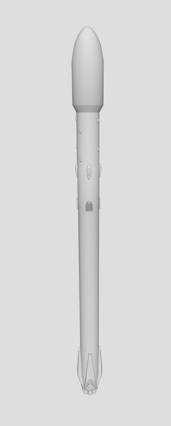 Launch falcon 9 with smoke 3D model_5