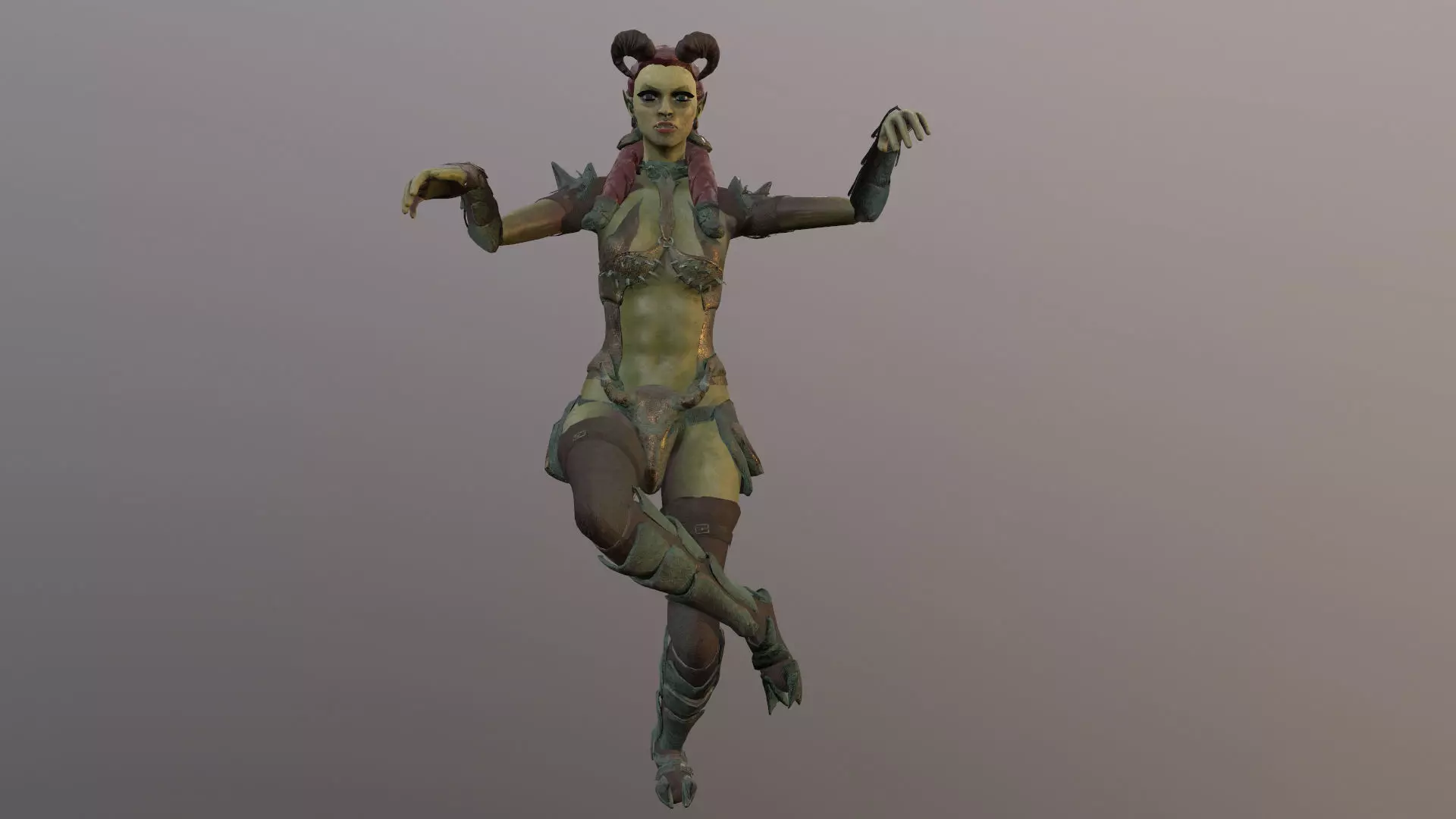 Orc Girls Low-poly 3D model_0