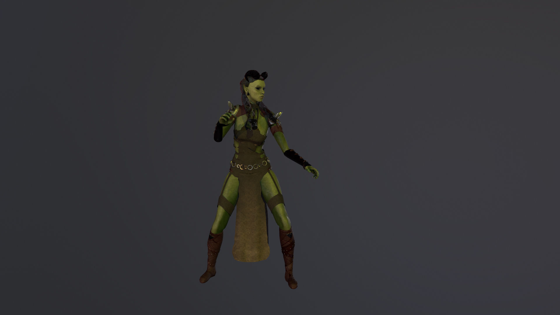 Orc Girls Low-poly 3D model_7