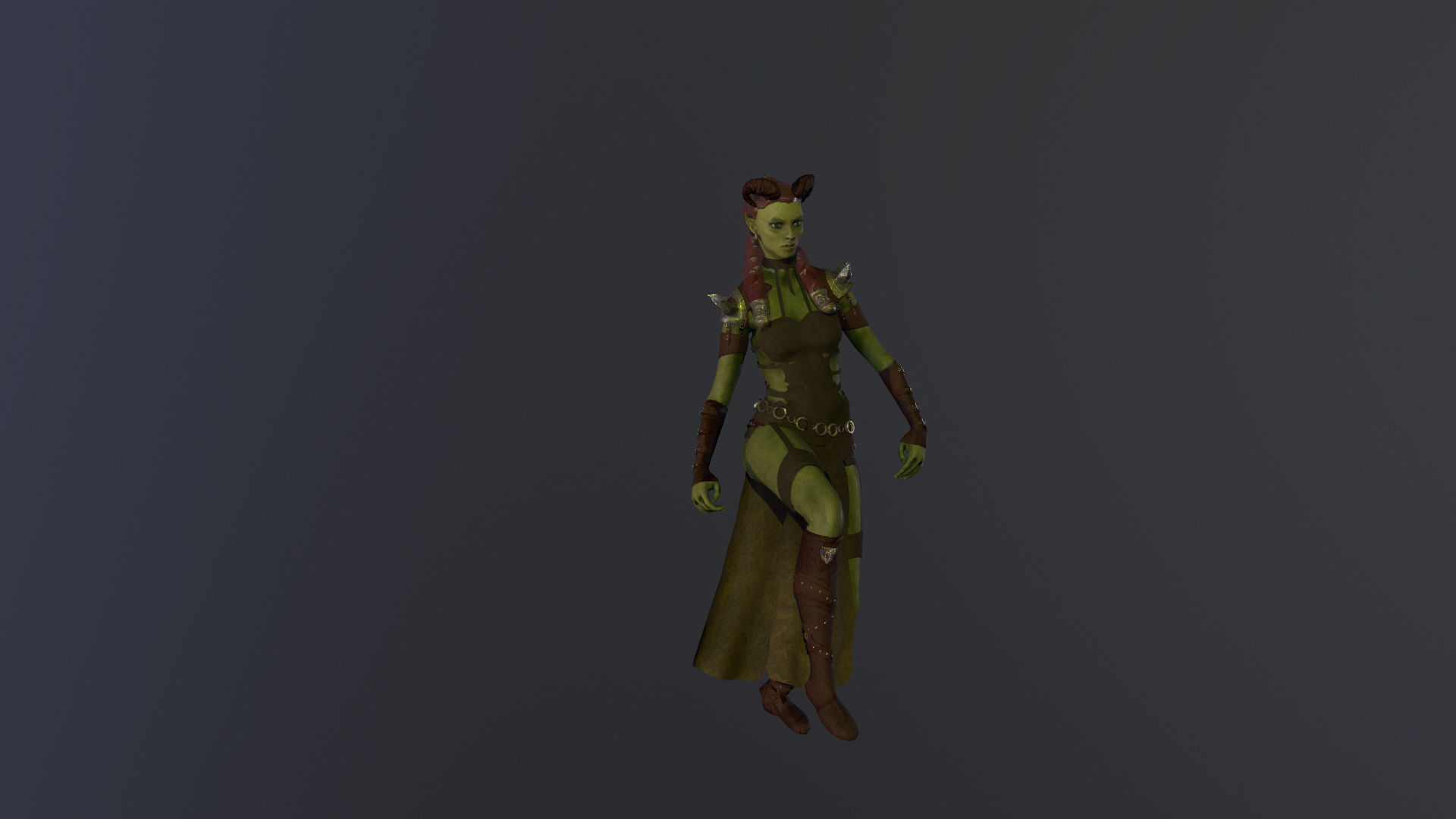 Orc Girls Low-poly 3D model_9