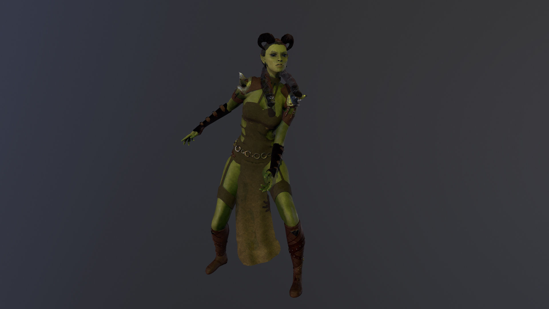 Orc Girls Low-poly 3D model_2