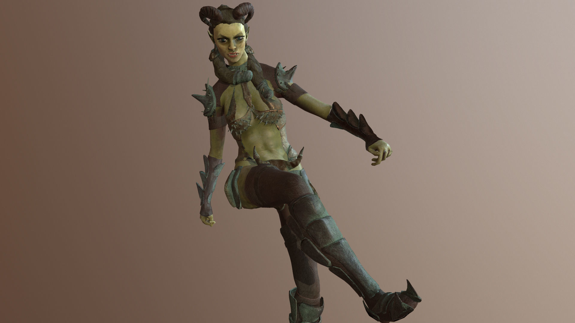 Orc Girls Low-poly 3D model_5