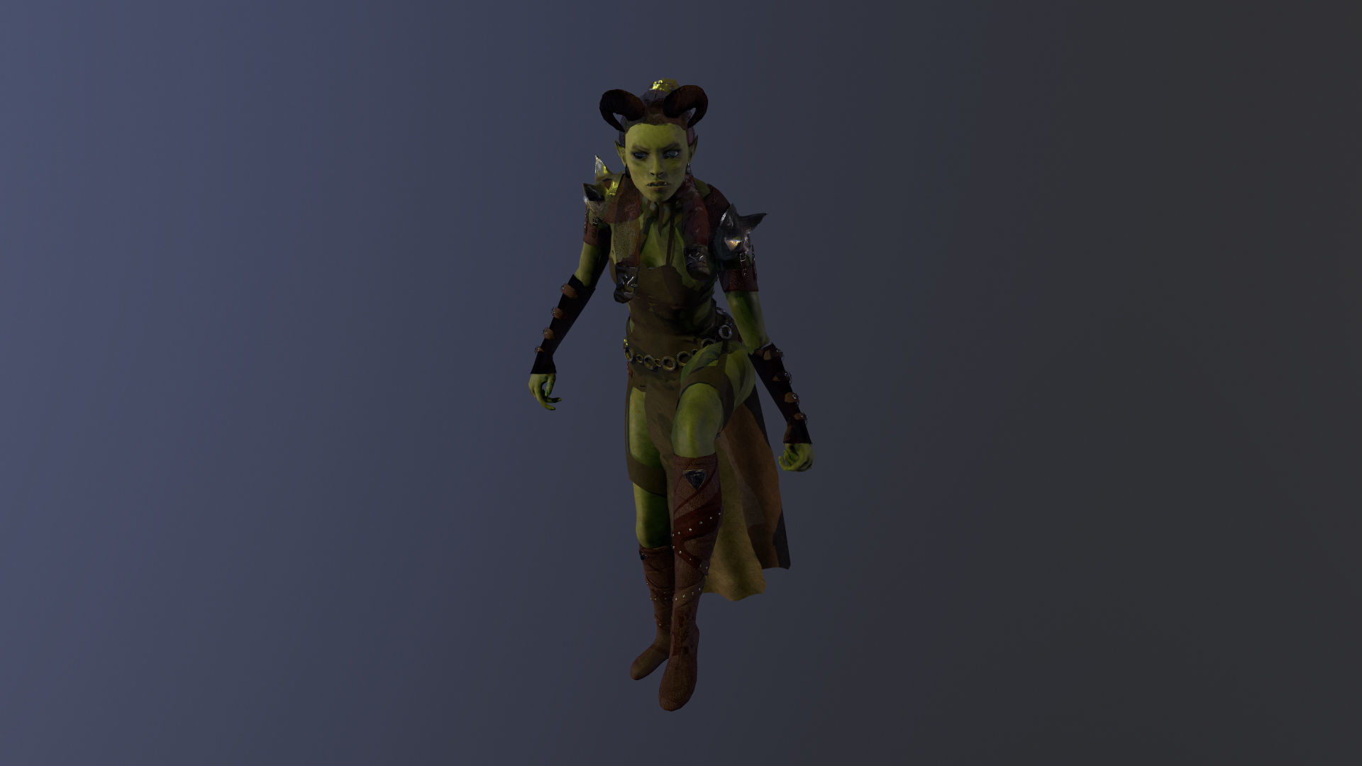 Orc Girls Low-poly 3D model_8