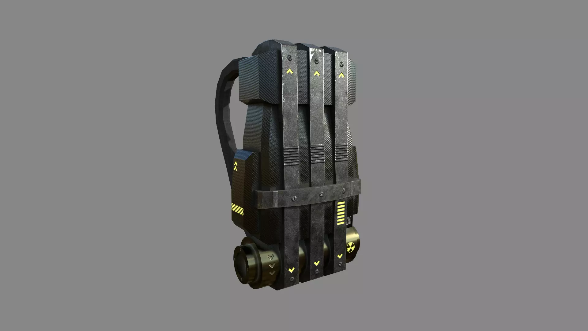 Sci-Fi Carbon Fiber Backpack - Character Design Low-poly 3D model_0