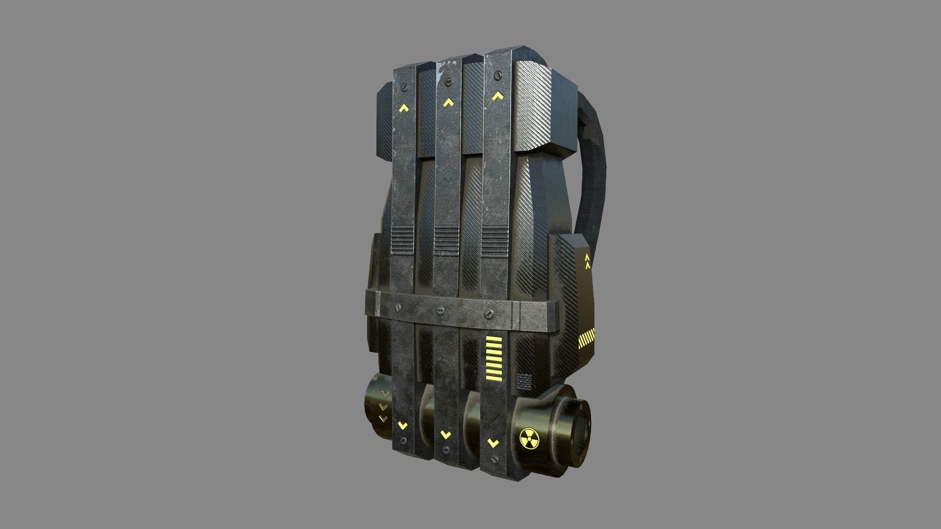 Sci-Fi Carbon Fiber Backpack - Character Design Low-poly 3D model_1