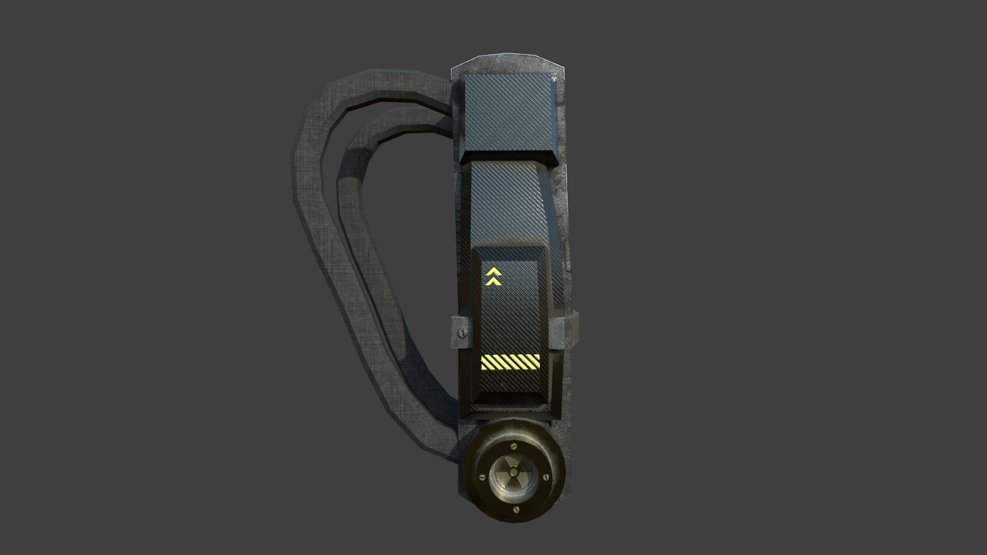 Sci-Fi Carbon Fiber Backpack - Character Design Low-poly 3D model_3