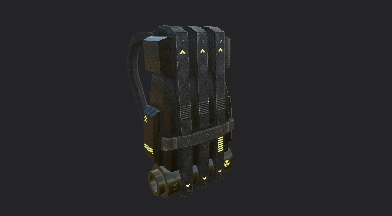 Sci-Fi Carbon Fiber Backpack - Character Design Low-poly 3D model_7
