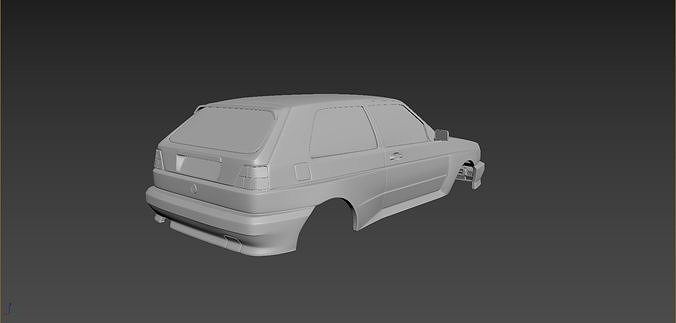 Volkswagen Golf Mk2 Rallye Body For Print 3D print model 7