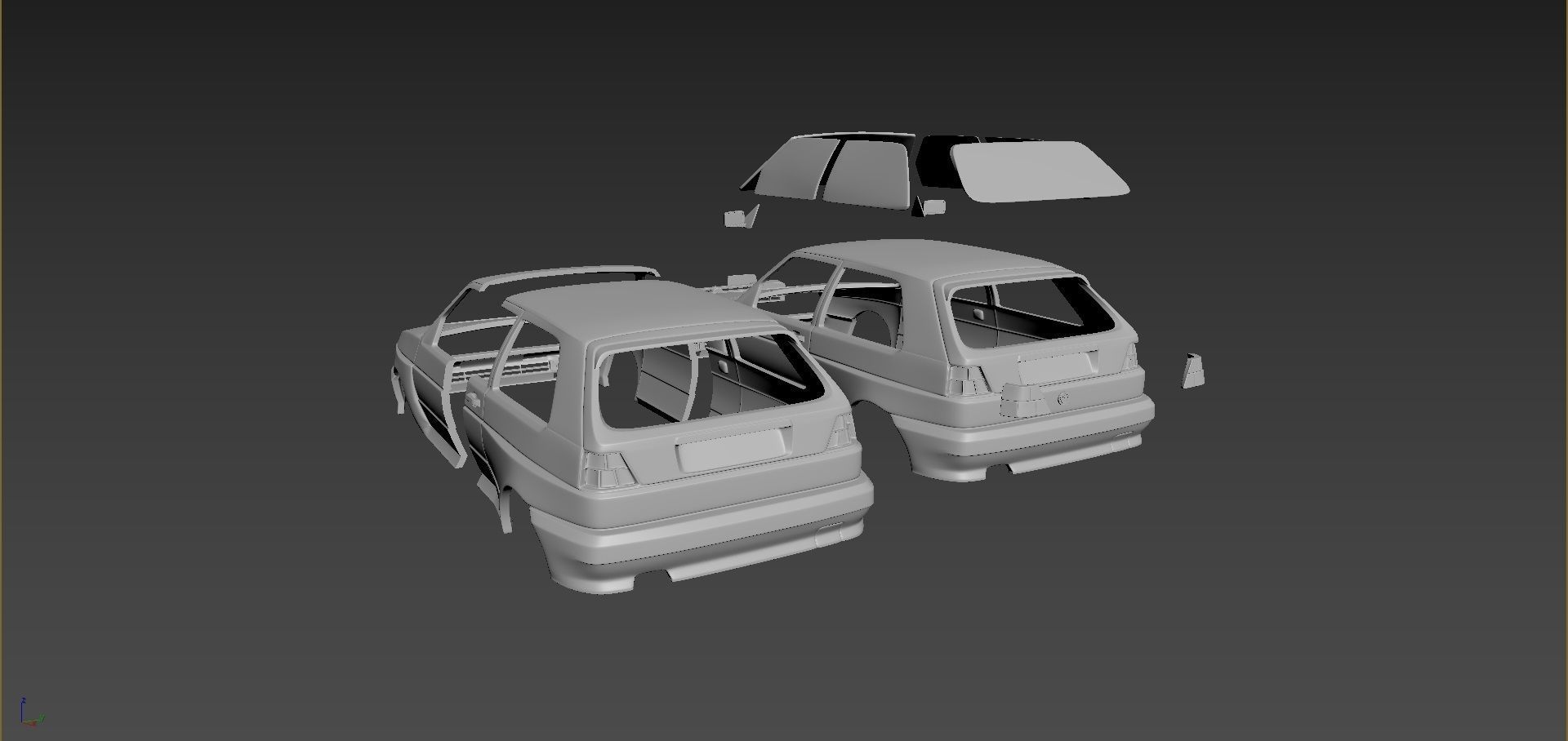 Volkswagen Golf Mk2 Rallye Body For Print 3D print model_4