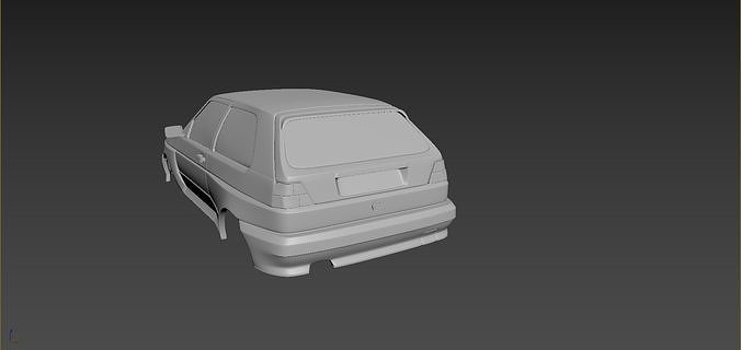 Volkswagen Golf Mk2 Rallye Body For Print 3D print model 6
