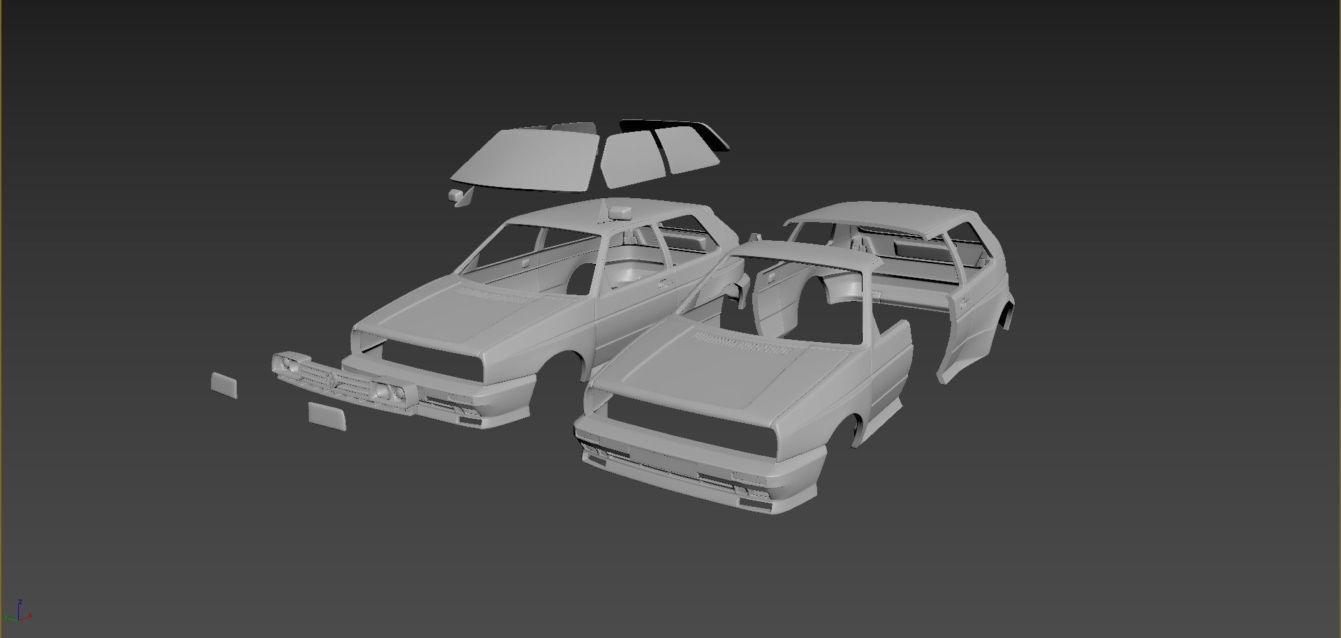 Volkswagen Golf Mk2 Rallye Body For Print 3D print model_9