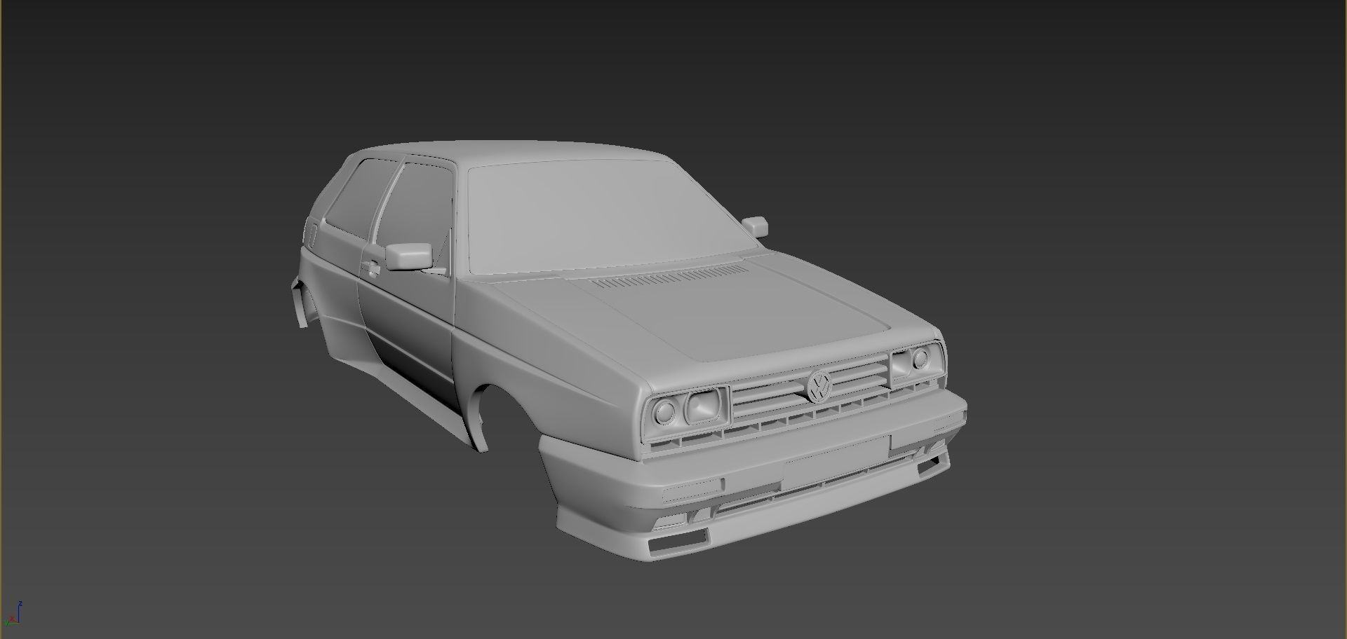 Volkswagen Golf Mk2 Rallye Body For Print 3D print model_8