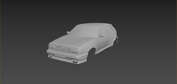 Volkswagen Golf Mk2 Rallye Body For Print 3D print model 2