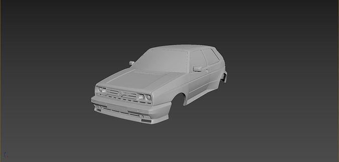 Volkswagen Golf Mk2 Rallye Body For Print 3D print model
