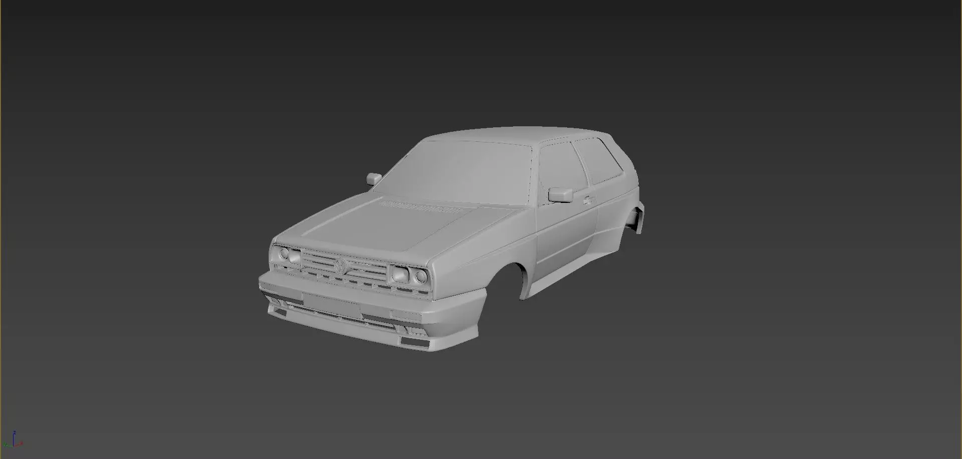 Volkswagen Golf Mk2 Rallye Body For Print 3D print model_0