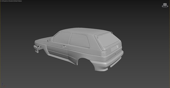 Volkswagen Golf Mk2 Rallye Body For Print 3D print model 4