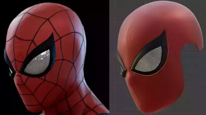 HIGHLY ACCURATE Spider Man PS4 Advanced Suit Faceshell 3D print model