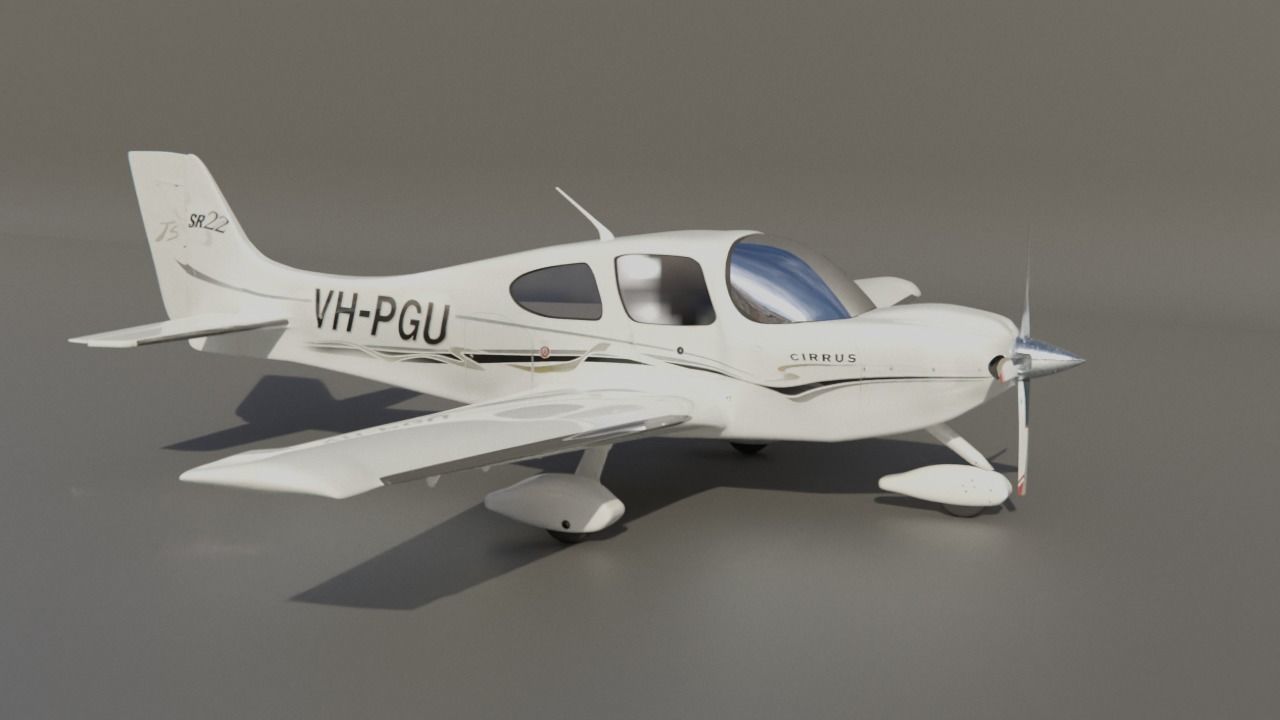 Aircraft - Airplane - Cirrus SR22 VH-PGU 3D model_1