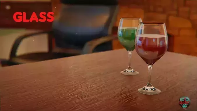 Glass and liquid 3d Models