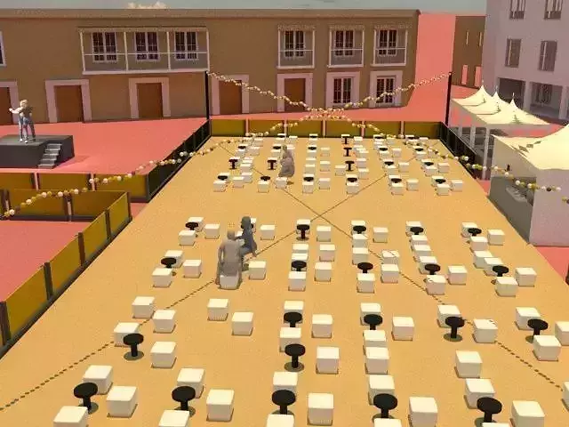 Stage concert in public space