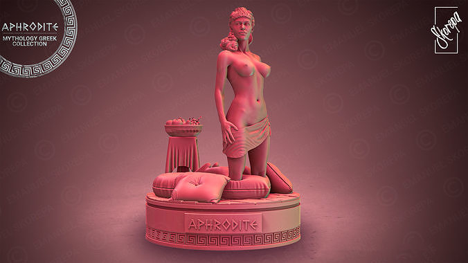 APHRODITE statue of woman on bed 3D print model