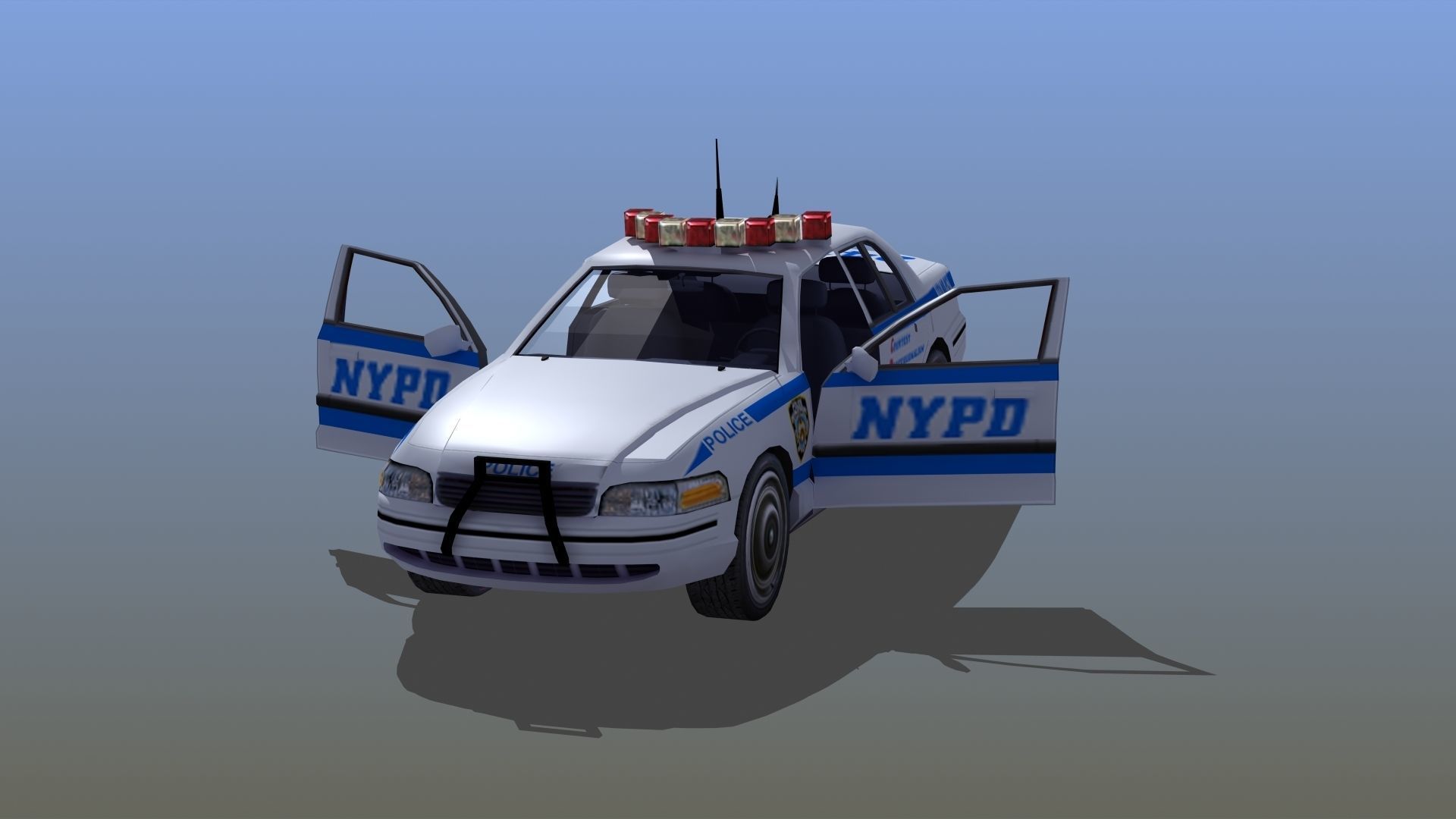 Police Patrol Car Low-poly 3D model_7