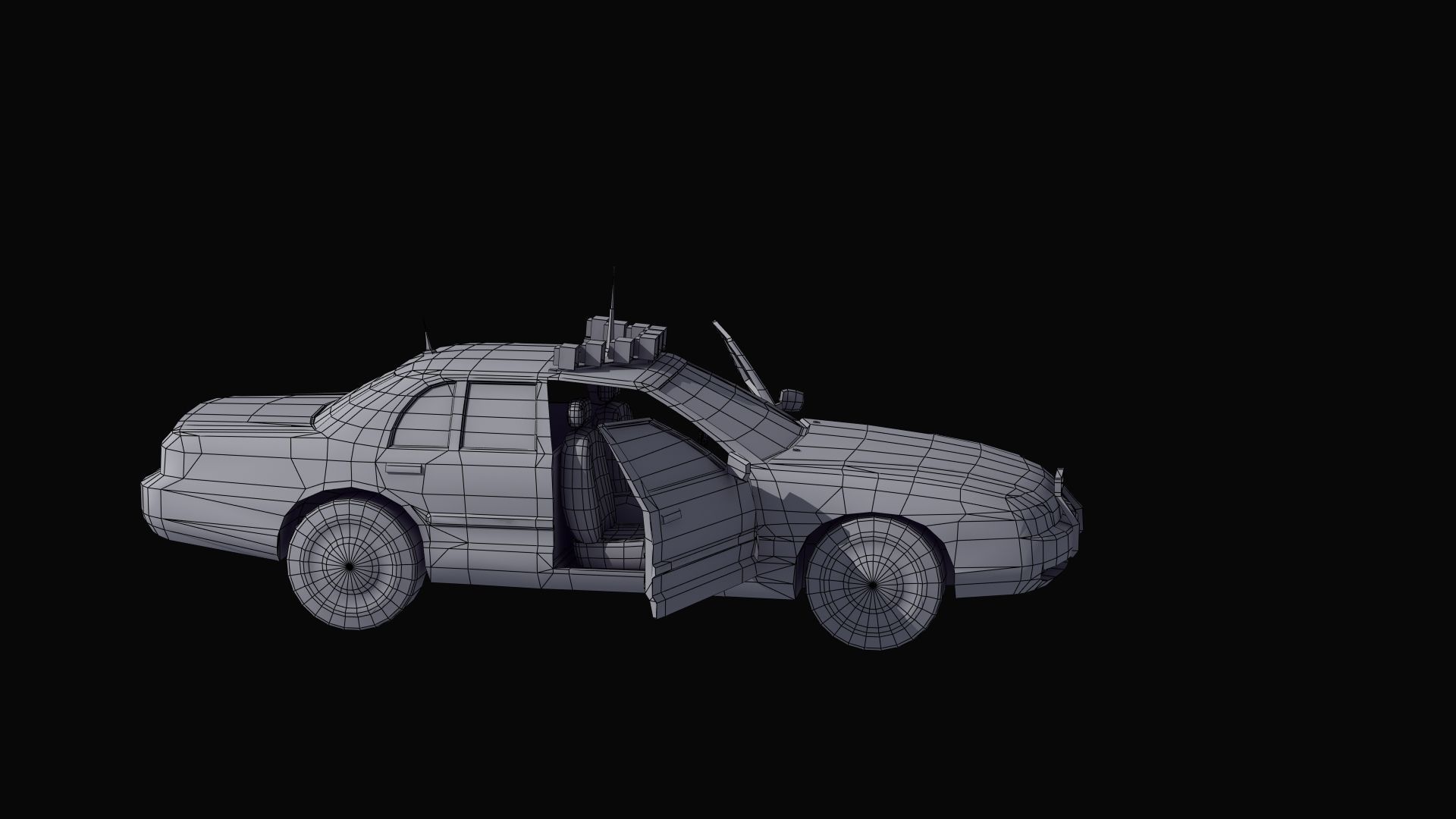 Police Patrol Car Low-poly 3D model_4