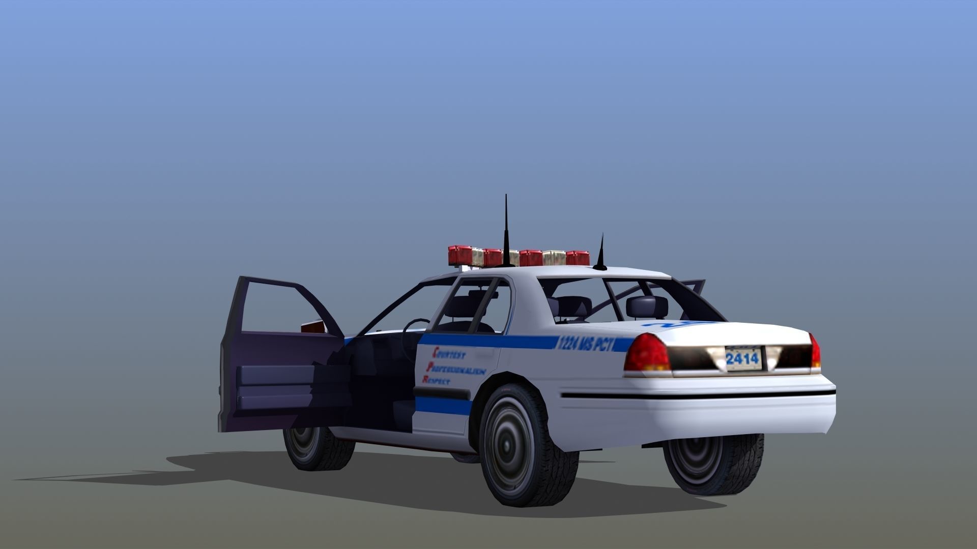 Police Patrol Car Low-poly 3D model_47