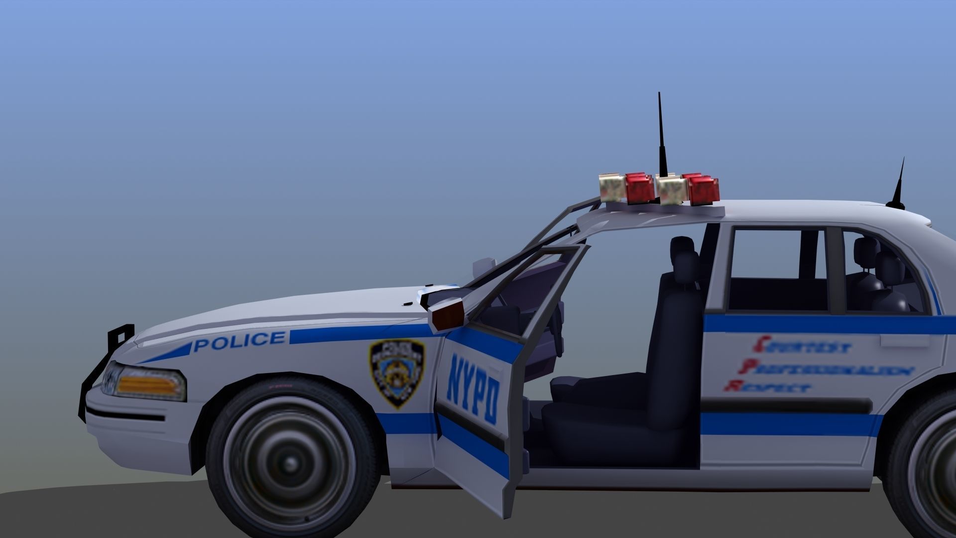 Police Patrol Car Low-poly 3D model_30
