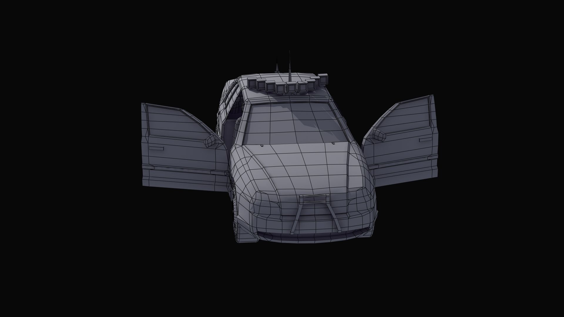 Police Patrol Car Low-poly 3D model_28