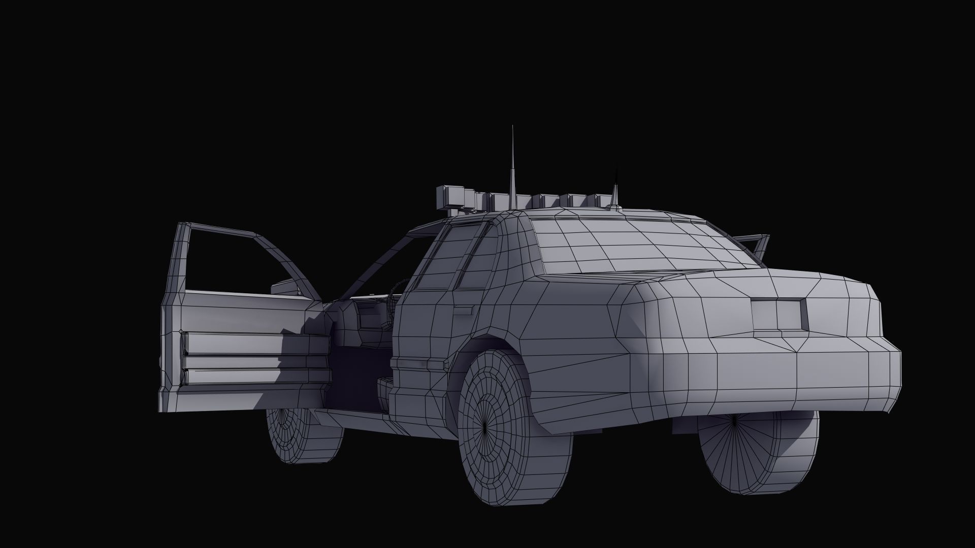 Police Patrol Car Low-poly 3D model_36