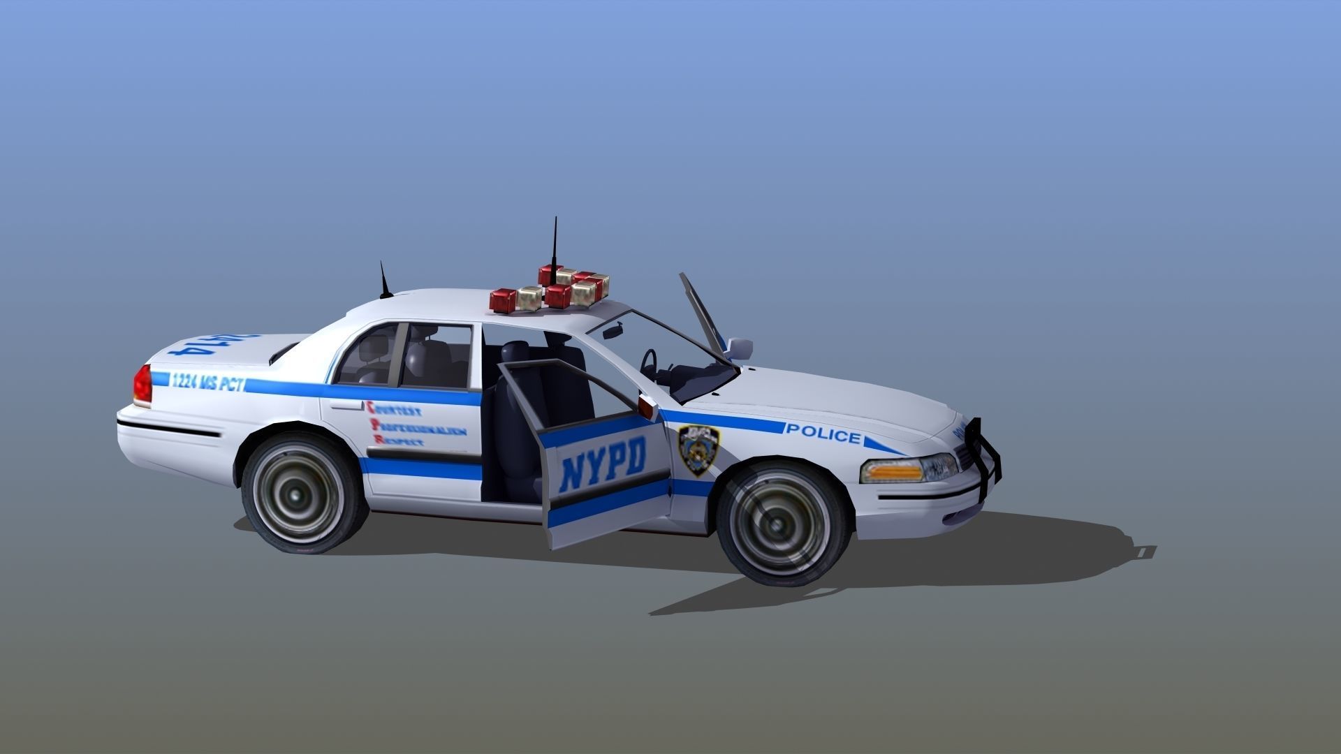 Police Patrol Car Low-poly 3D model_45