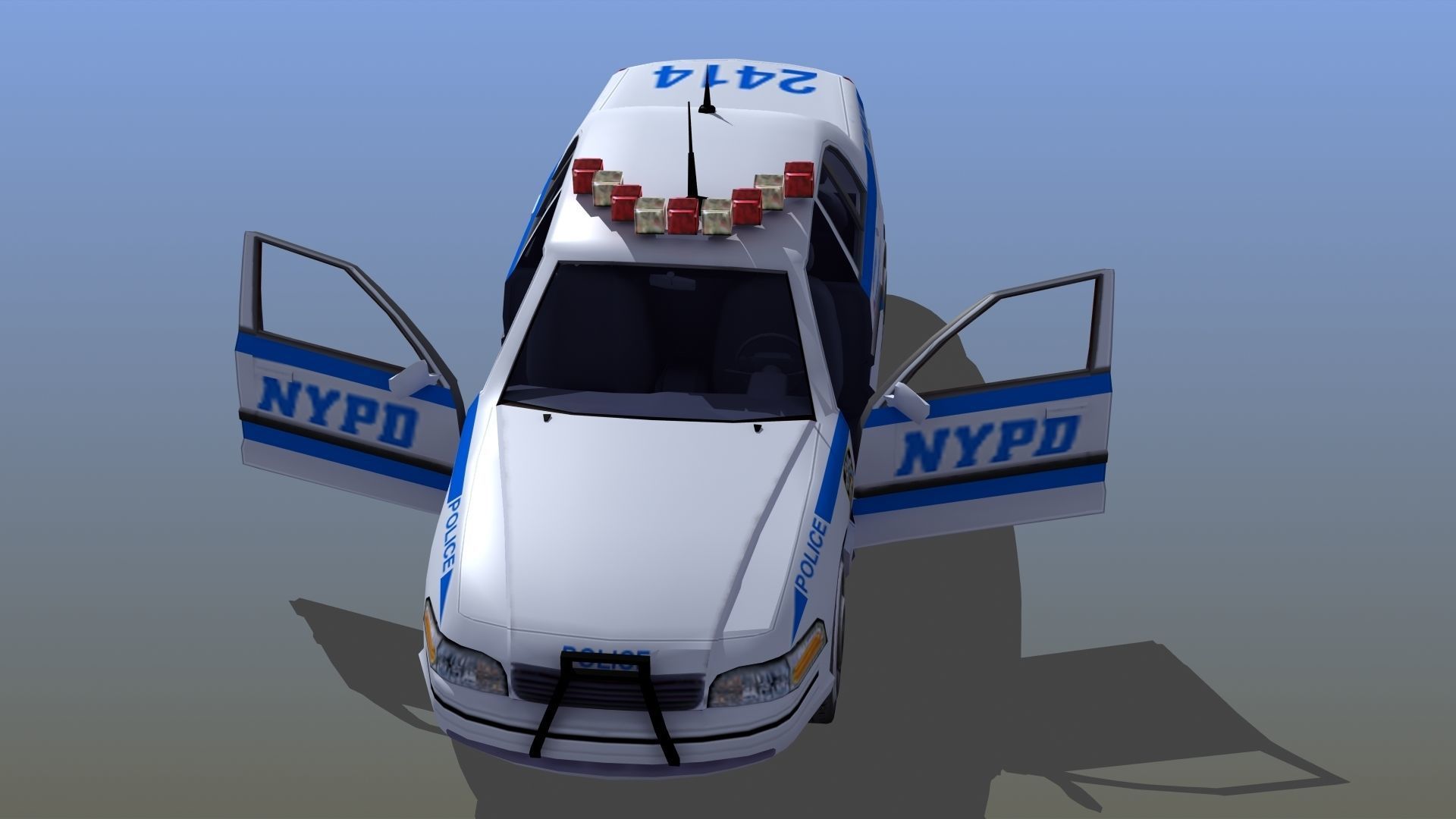 Police Patrol Car Low-poly 3D model_35
